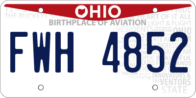 OH license plate FWH4852