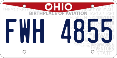 OH license plate FWH4855