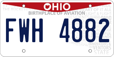 OH license plate FWH4882