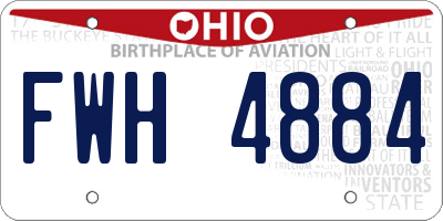 OH license plate FWH4884