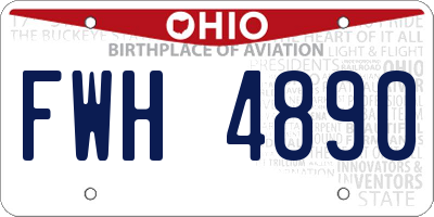 OH license plate FWH4890