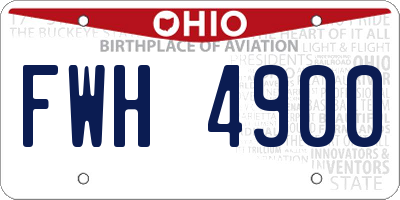 OH license plate FWH4900