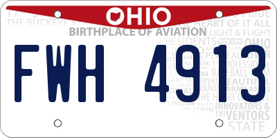 OH license plate FWH4913