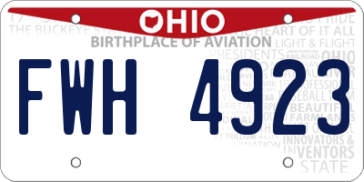 OH license plate FWH4923
