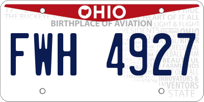 OH license plate FWH4927