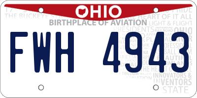 OH license plate FWH4943