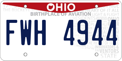 OH license plate FWH4944
