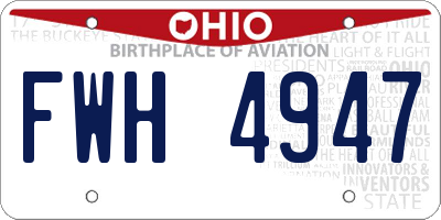 OH license plate FWH4947
