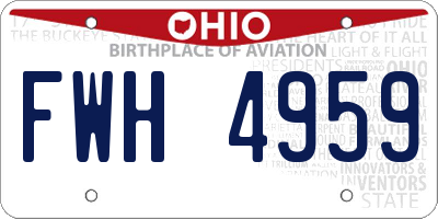 OH license plate FWH4959