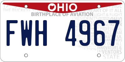 OH license plate FWH4967