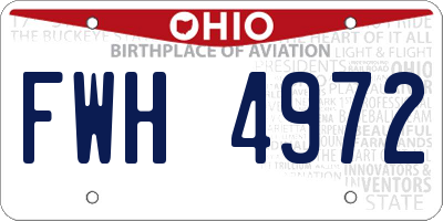 OH license plate FWH4972
