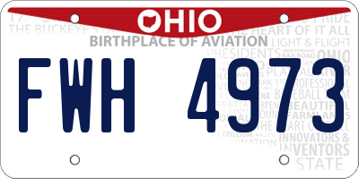 OH license plate FWH4973