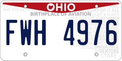 OH license plate FWH4976