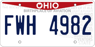 OH license plate FWH4982