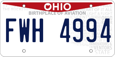 OH license plate FWH4994