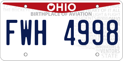 OH license plate FWH4998