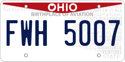 OH license plate FWH5007