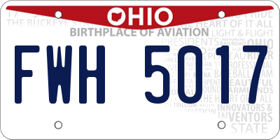 OH license plate FWH5017