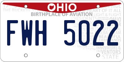 OH license plate FWH5022