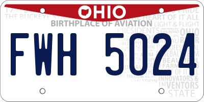 OH license plate FWH5024