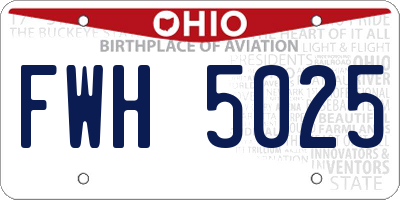 OH license plate FWH5025