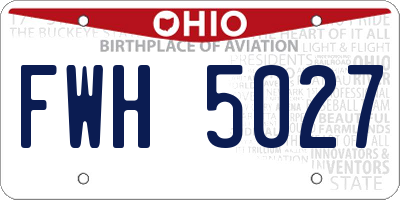 OH license plate FWH5027
