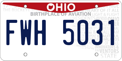 OH license plate FWH5031