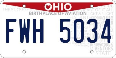 OH license plate FWH5034