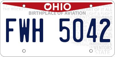 OH license plate FWH5042