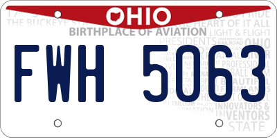 OH license plate FWH5063