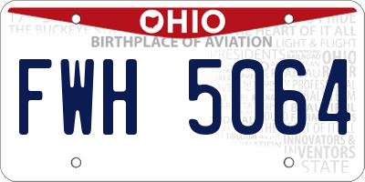 OH license plate FWH5064