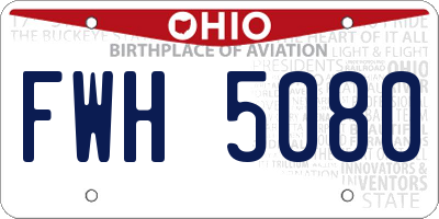 OH license plate FWH5080