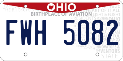 OH license plate FWH5082