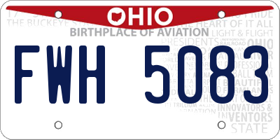 OH license plate FWH5083