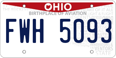 OH license plate FWH5093