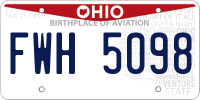 OH license plate FWH5098