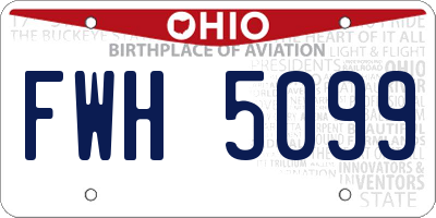 OH license plate FWH5099