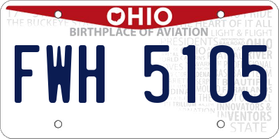 OH license plate FWH5105