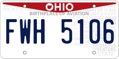 OH license plate FWH5106