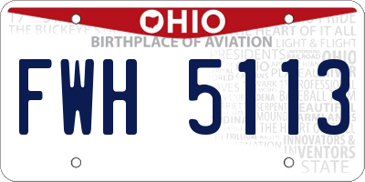 OH license plate FWH5113