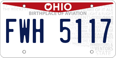 OH license plate FWH5117