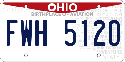 OH license plate FWH5120