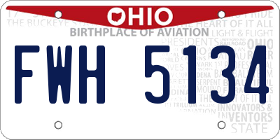 OH license plate FWH5134