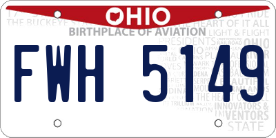 OH license plate FWH5149