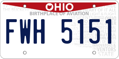 OH license plate FWH5151