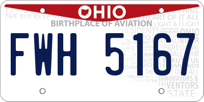 OH license plate FWH5167