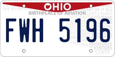 OH license plate FWH5196
