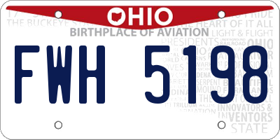 OH license plate FWH5198