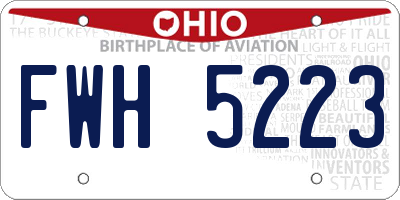 OH license plate FWH5223