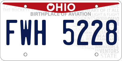 OH license plate FWH5228